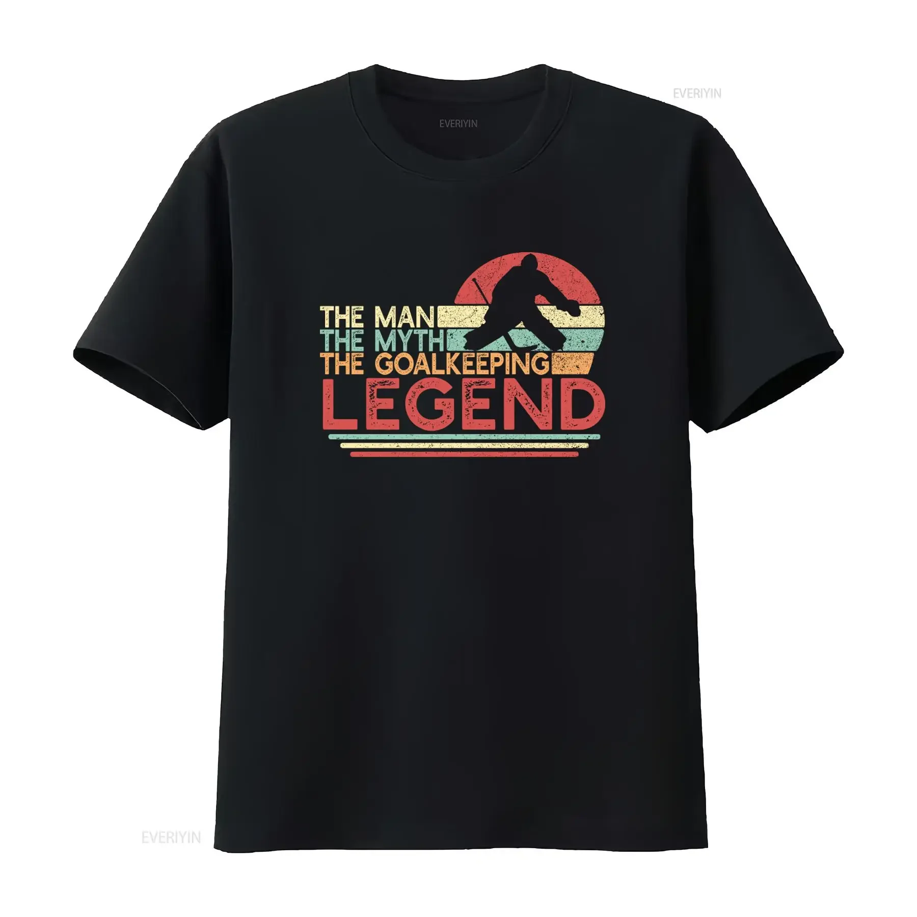 Hockey Goalie Legend T Shirt for Men The Man Myth Goalkeeping Funny Player Design vintage Washed Stylish Stretched streetwear