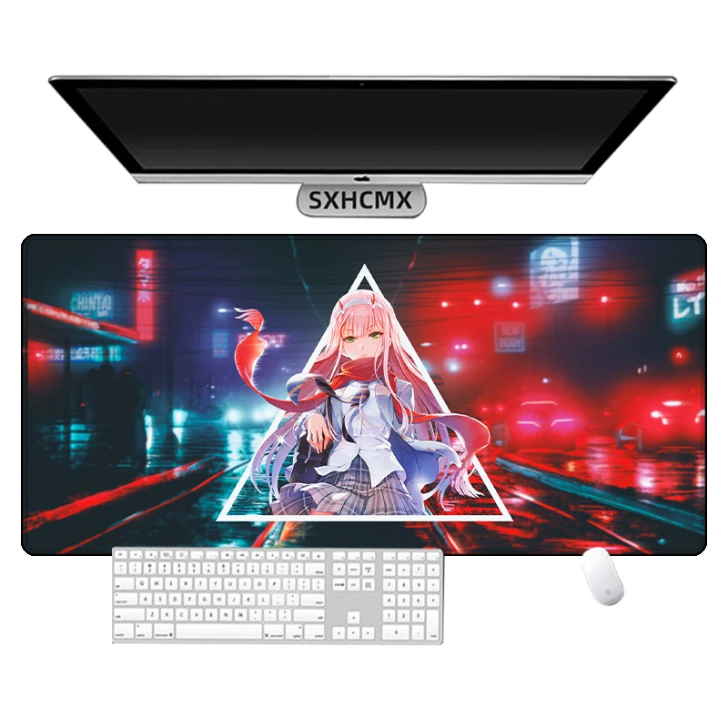 Gaming Mouse Pad Anime Darling in The Franxx Kawaii Girl Zero Two HD Print Decoration Desk Mat Natural Rubber Soft Mice Mat