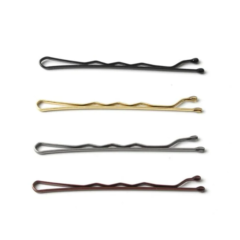 50 Pcs/Bag 5 6 7cm U Shaped Alloy Hairpins Waved Hair Clips Simple Metal Bobby Pins Barrettes Bridal Hairstyle Tool Hair Pins