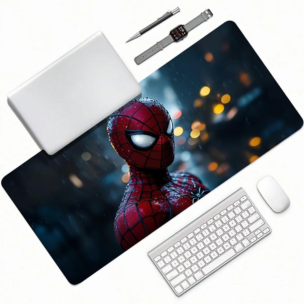 Alfombrilla de ratón grande MARVEL Spider-Man Silhouette - 400x900x2 mm, 300x600x2 mm, tamaños 300x800x2 mm, base de goma antideslizante, P de alta calidad