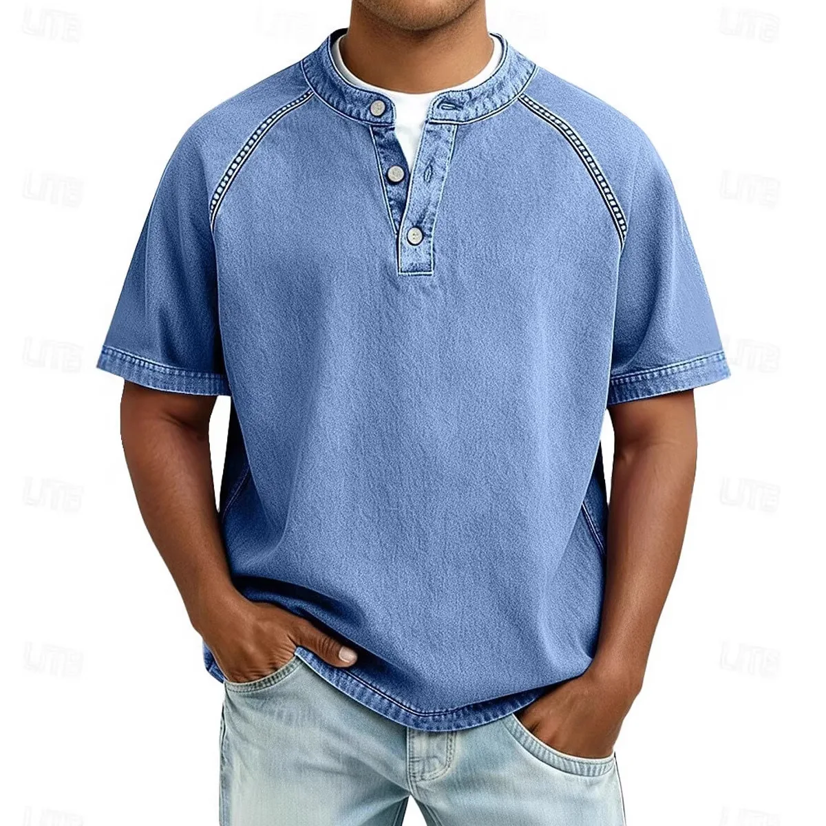2026 New Cross-border Independent Station Men's Casual Versatile Short-sleeved Retro Shirt Button-down Lapel Polo Shirt