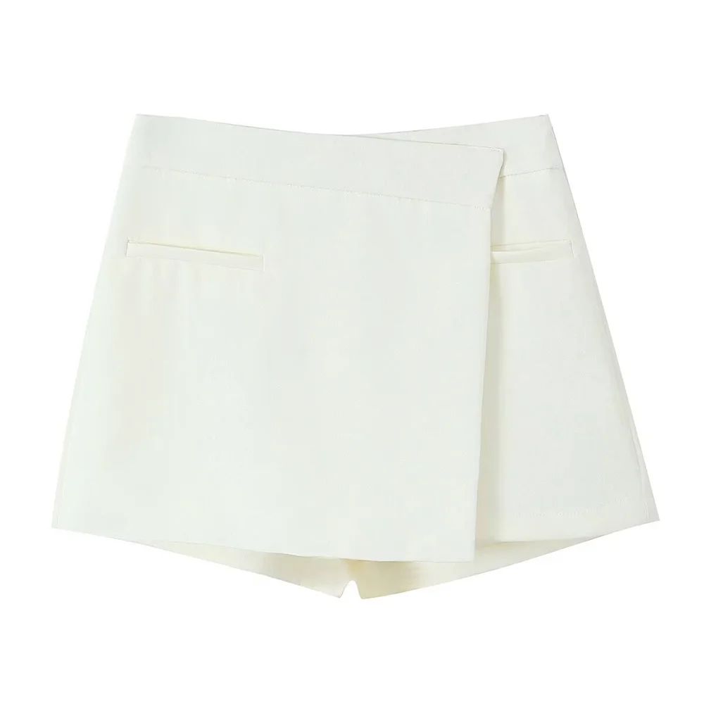 تنورة غير متماثلة للخصر للنساء ، تنورة نصف ضيقة ، ملفوفة في وشاح ، أحادية اللون ، جديدة ، ربيعية #2