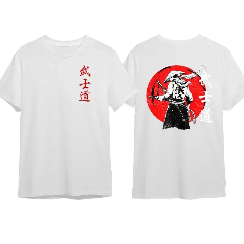 日本のサムライスピリットメンズTシャツ,バックプリントトップス,ヴィンテージグラフィック半袖Tシャツ,カジュアル原宿ストリートウェア