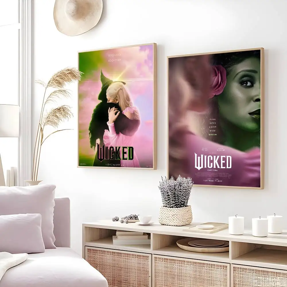 W-WickedS Part One Movie Poster Home Living Bed Room Bar Hallway Sticky Wall Art Printing Waterproof Aesthetic Decor