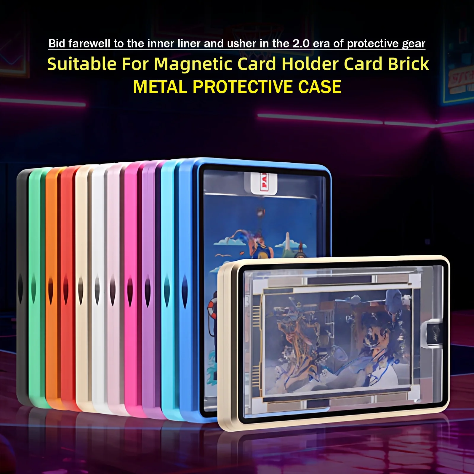 Aluminum Alloy Card Display Case Storage Protector Metal Frame Box for 35PT/130PT Magnetic Trading Card Brick Holder Sports Game