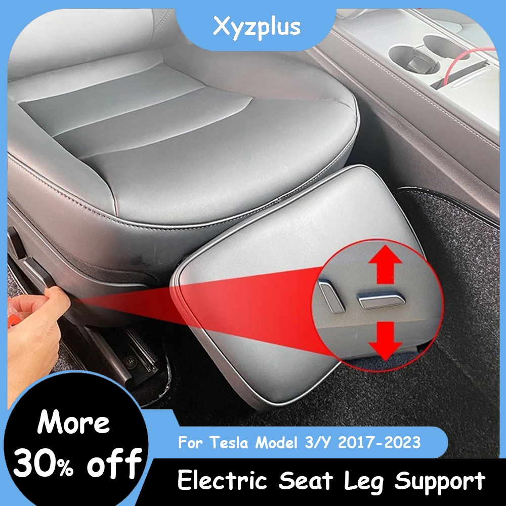 Xyzplus For Tesla Model 3 Y 2023 Accessories Car Leather Electric Seat Leg Support Rest 80° Free Adjustment Auto Interior Parts