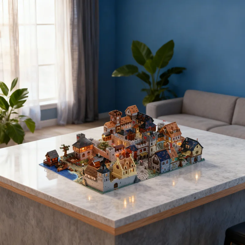 

30136 деталей MOC: Средневековый Замок Королевства – Конструктор, Подарок, Креативный Коллекционный Декор, Премиум-класс для Взрослых и Детей, Настольное Украшение