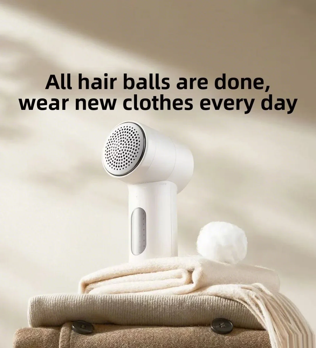 XIAOMI MIJIA Fusselentferner 2, wiederaufladbar über USB, Flauschpelletentferner, Stoffrasiererkleidung, 180-min-Akku, starke Saugwirkung mit 6 Klingen