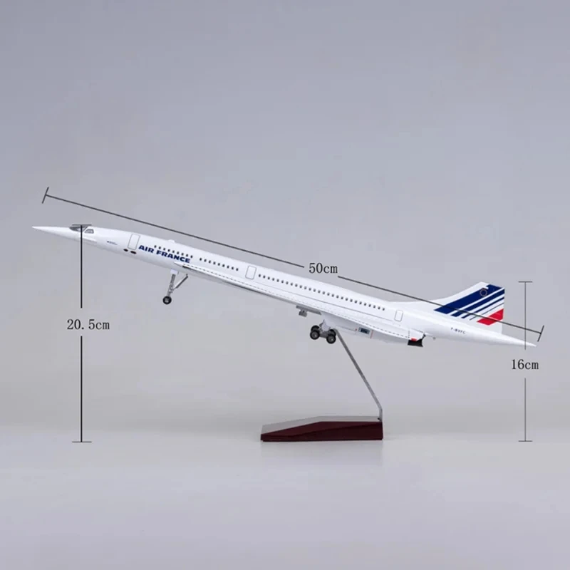 50CM 1:125 Scale Plane Concorde Air France British Airline Air Force One Model Airplane Resin Airframe Aircraft Gift Display