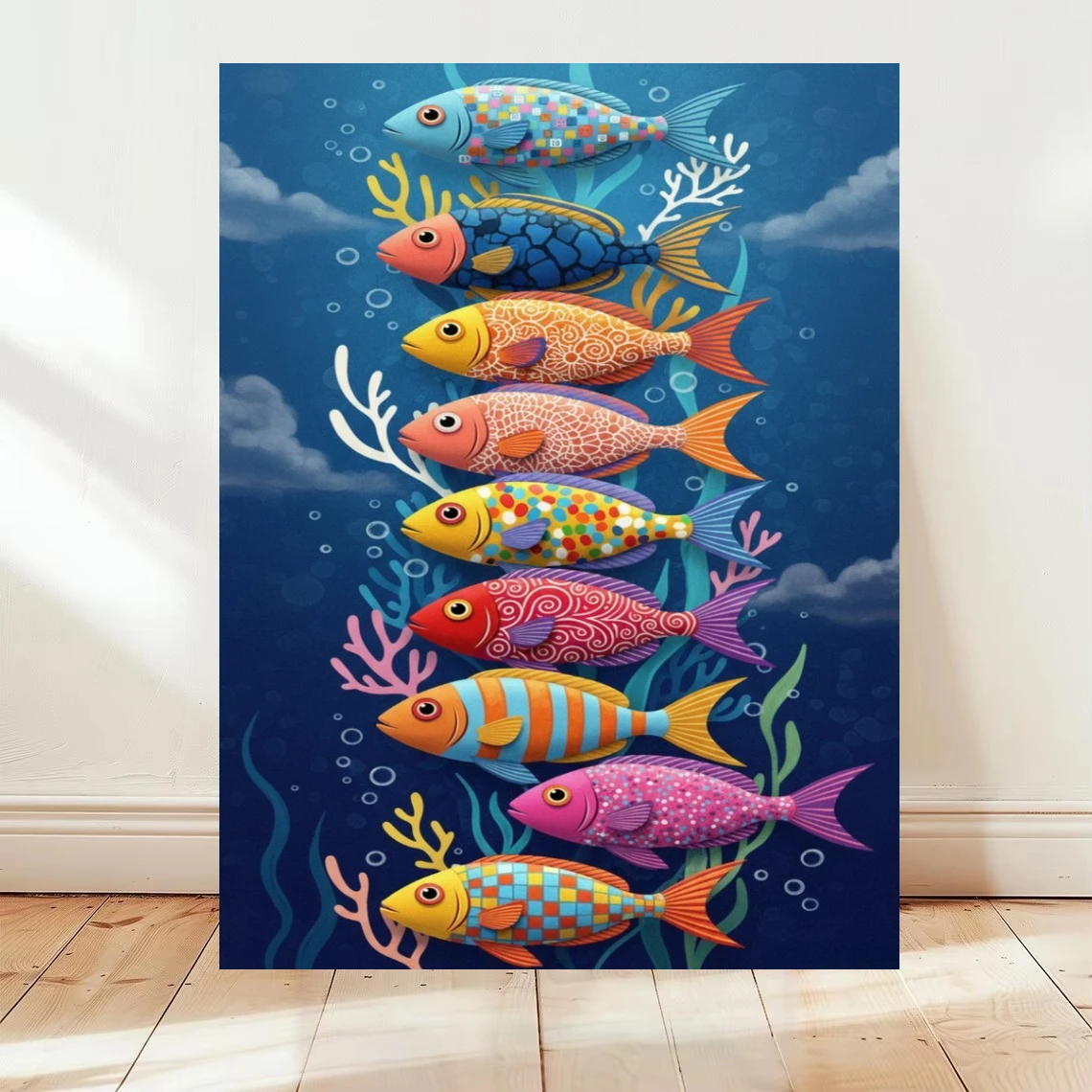 Colorful Patterned Tropical Fish Scenery Oil Painting By Numbers Modern Wall Decor for Living Room Gift No Frame