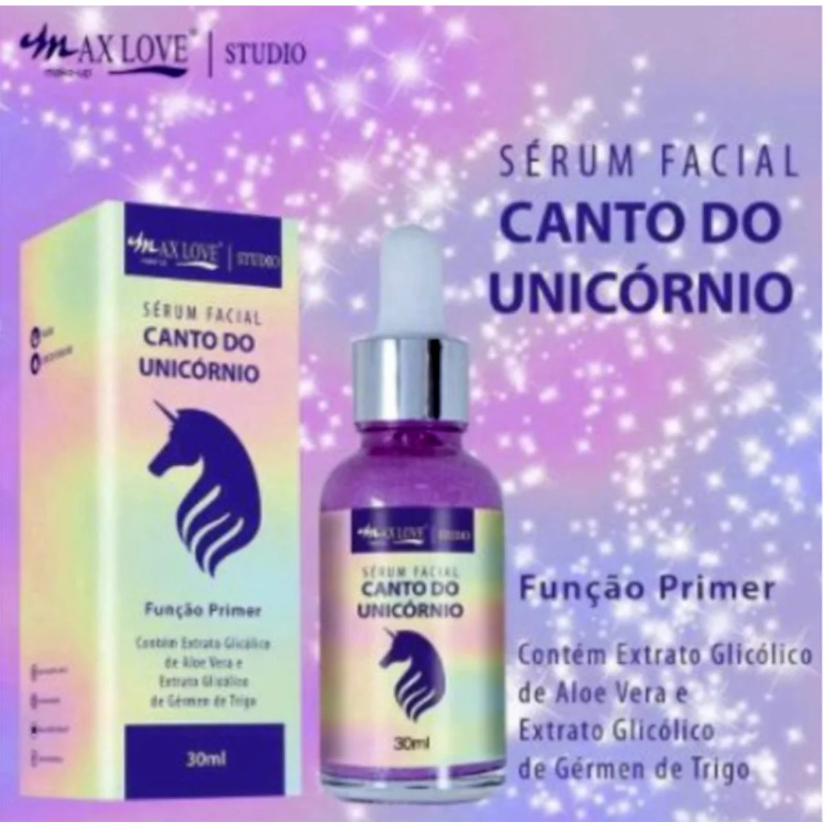 Sérum Facial Canto Do Unicórnio Hidratante Maxlove - 30 ml