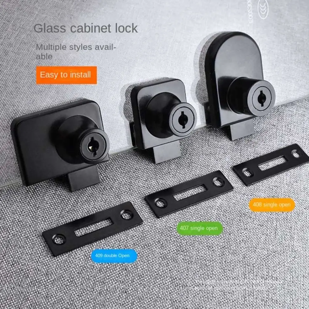 No Punching Hardware Accessories Hasp Cabinet Door Locks Glass Cabinet Lock Window Lock Mall Display