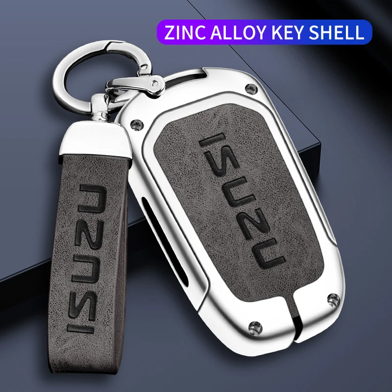 For Isuzu Dmax Mux Trooper ELF NQR 75 Forward Rodeo KB Bighorn Axiom Accessories Car Key Case Shell Auto Emblem Keychain Ring