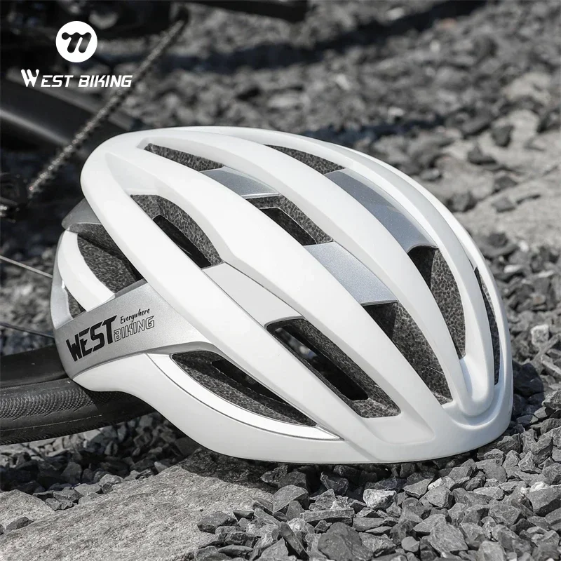 WEST BIKING Cycling Helmets White Road Bike Integrally-Molded Helmet Multicolor Aerodynamic Helmets Couples Sport Safety Gear