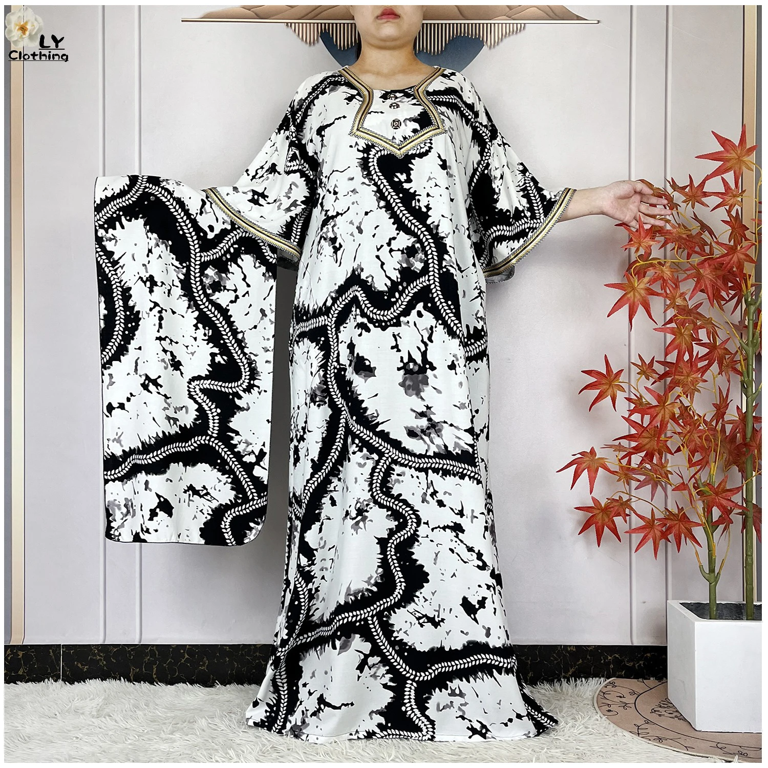 

2025 New Summer Party Dress Dubai Luxury cotton Short Sleeve Printing Floral Loose Boubou Maxi Islam Women African Abaya Clothes