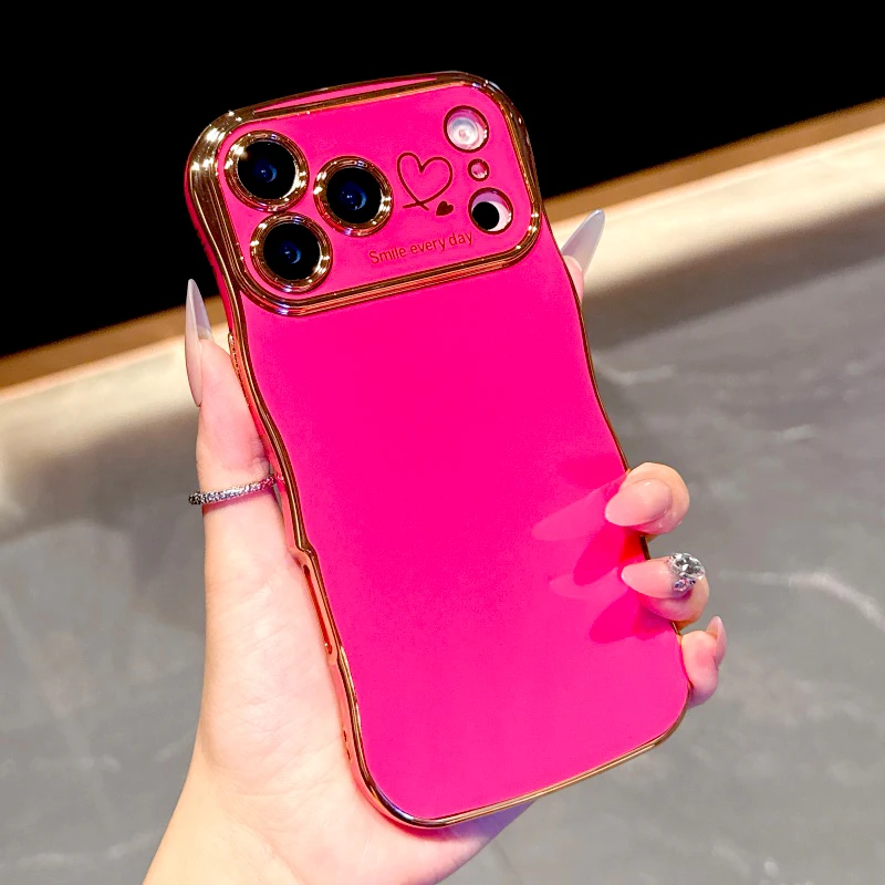 Funda suave con ola y acabado de lujo para iPhone 17 Air 16E 16 15 14 13 12 11 Pro Max 17Pro 16Pro 15Pro 14Pro 2