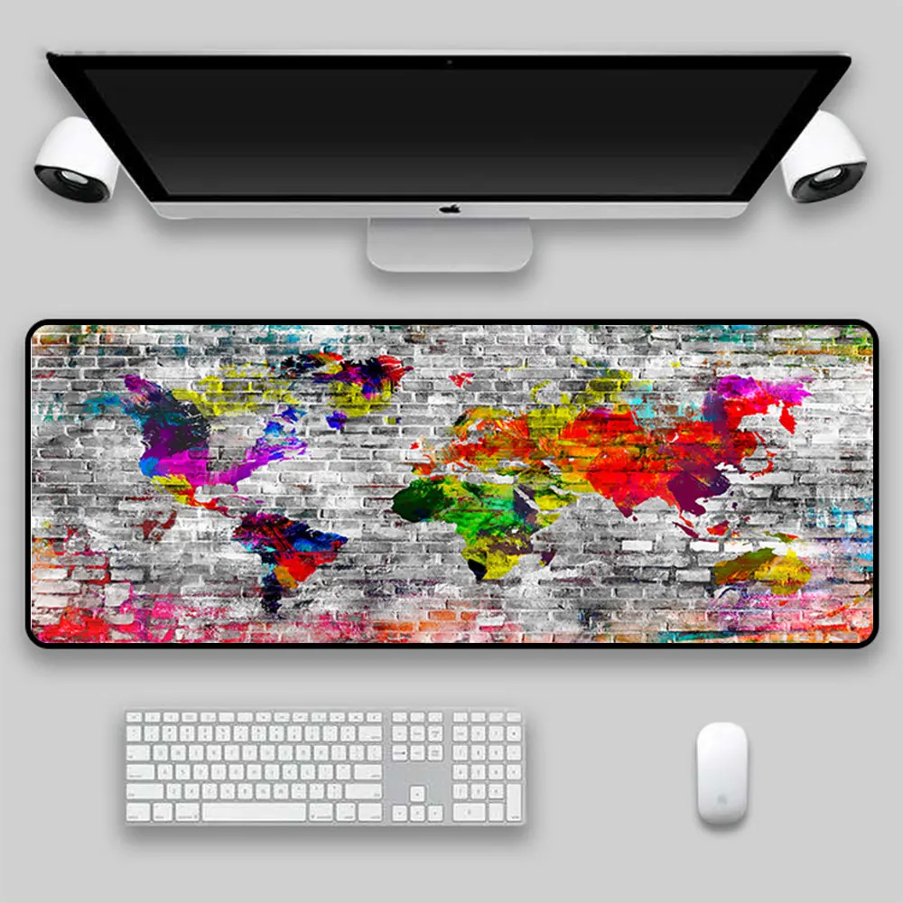 Large Colour Map Gaming Mouse Pad  XXL Desk Mat Large Mouse Mats Gaming Mause Pad Computer Deskmat Carpet For PC Keyboard Mat