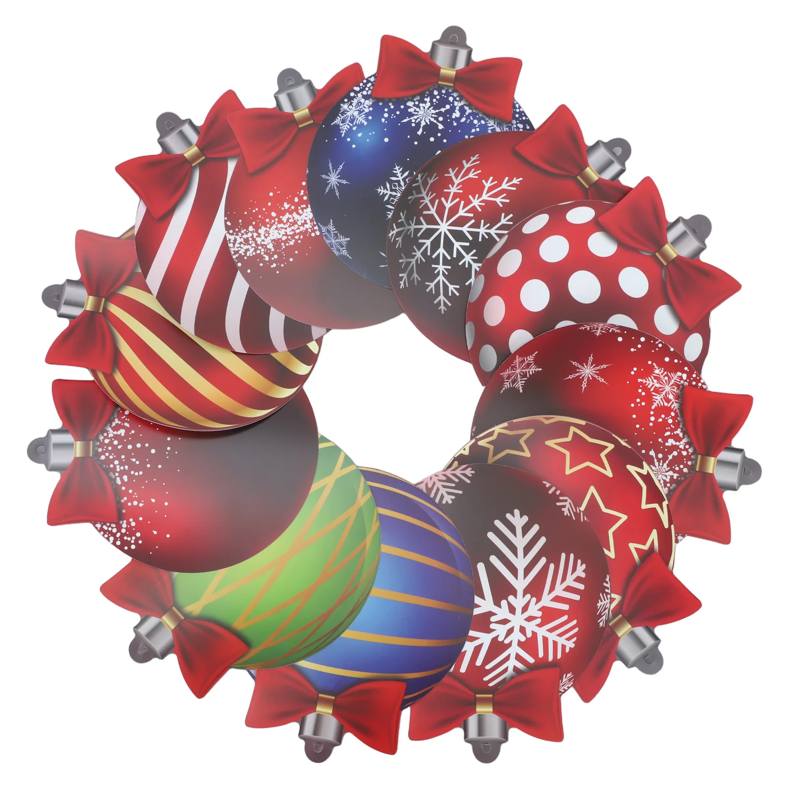 

1 set 12 Pieces Decorative Christmas Balls Balls Ornaments 30m Red Ribbon Shatterproof Hanging Tree Decor Pendant Holiday Party