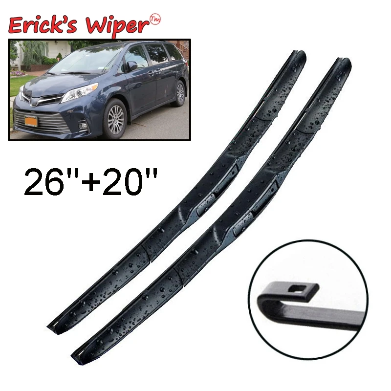 Erick's Wiper LHD Front Wiper Blades For Toyota Sienna XL30 2011 - 2020 Windshield Windscreen Window Rain Brushes 26