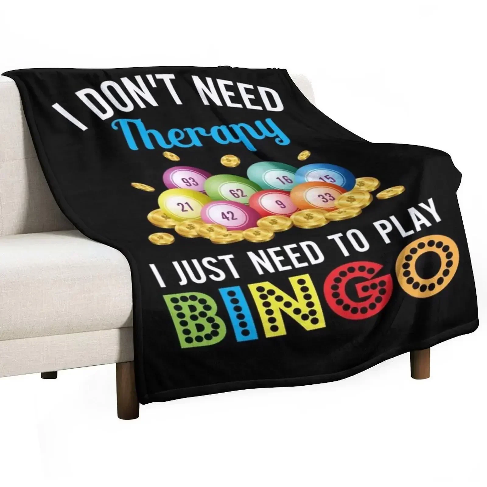 I Just Need To Play Bingo Throw Blanket Flannel Fabric Blankets For Sofas anime Softest decorative Thermals For Travel Blankets