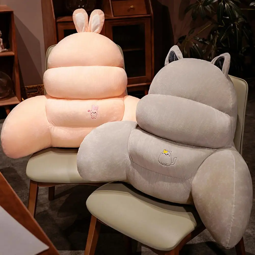 Cartoon Plush Reading Pillow Soft Cushion Plush Arm Support Reading Pillow Ultimate Comfort for Sofa Bed Couch Zipper Design