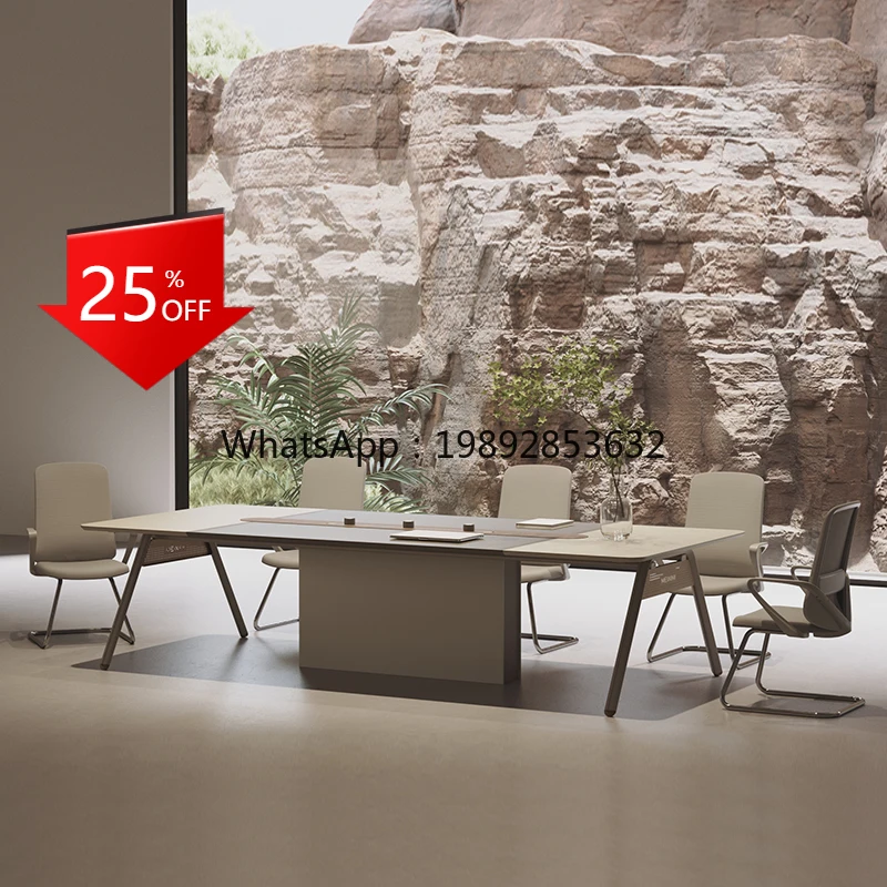 

YFY Conference Table Long Table Modern Rectangular Long Strip Meeting Discussion Office Conference Table and Chair Set