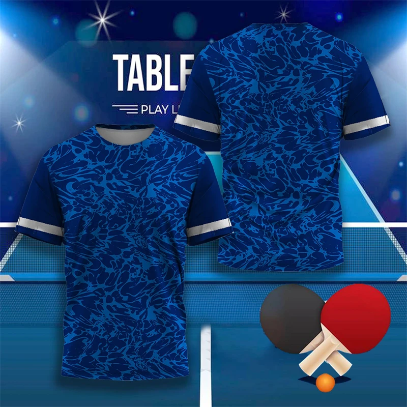 

Table Tennis Gym Graphic T Shirts Fashion Ping-Pong Sports T Shirt For Men Clothes Competitive Training O-Neck Casual Tee Tops
