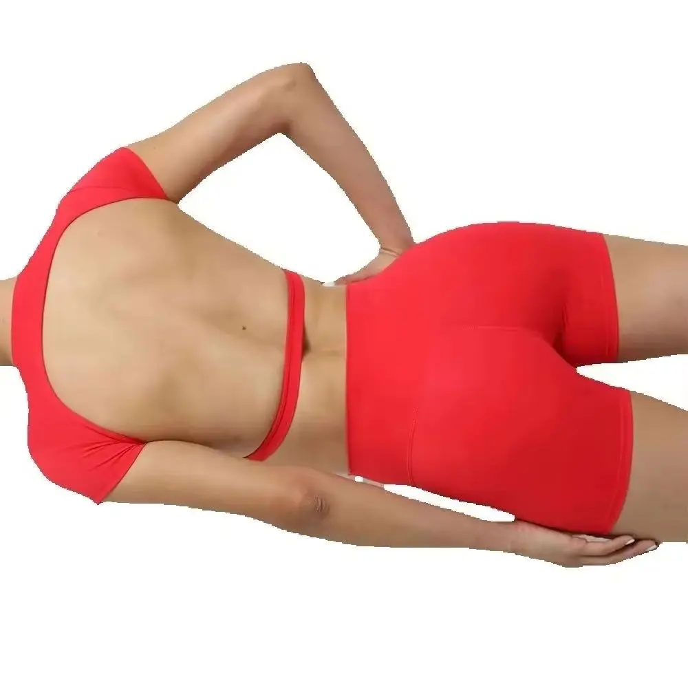 

T-Shirt Yoga Suit Elastic Fitness Sports 2 Piece Set Women Shorts Sleeve Crop Top Women Gym Running Leggings Workout Sportswear