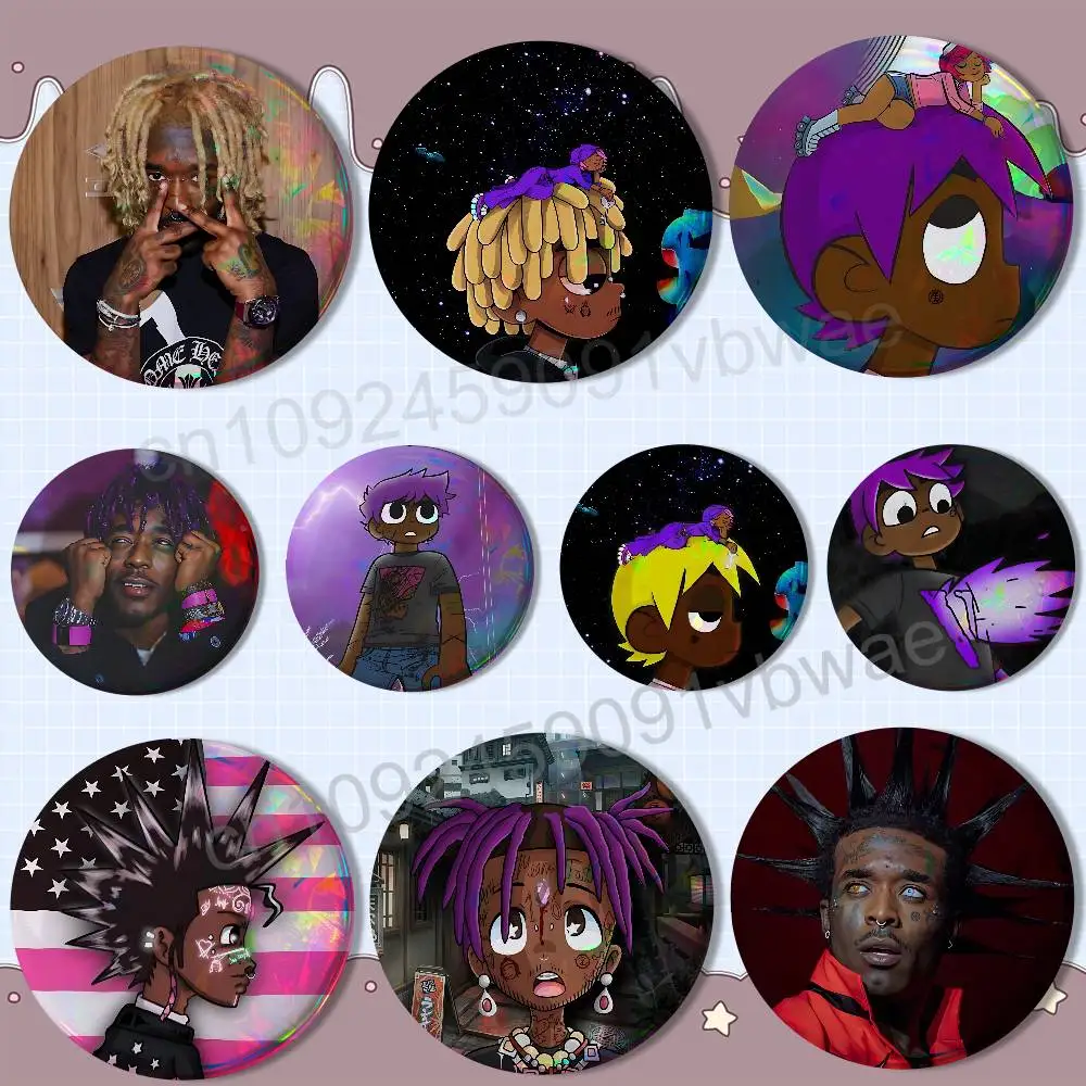 

What You Saying Lil Uzi Vert Laser reflective round badges pins bag clothing decorations collectibles gifts for friends