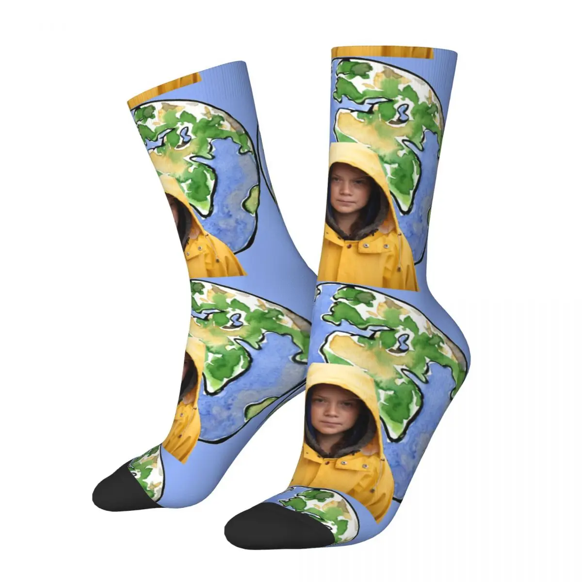 Hip Hop Protect Crazy Men's compression Socks Unisex Greta Thunberg Swedish Environment-friendly Girl Seamless Printed Crew Sock