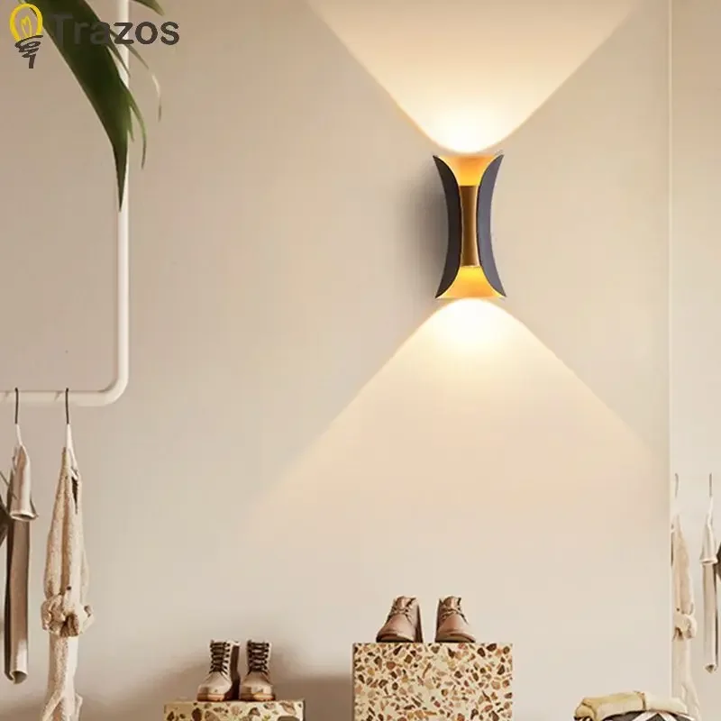 Outdoor Waterproof Bedside Lamp Wall Lamp Bedroom Minimalist Living Room TV Background Wall Lamp Light Luxury Small Waist Stair