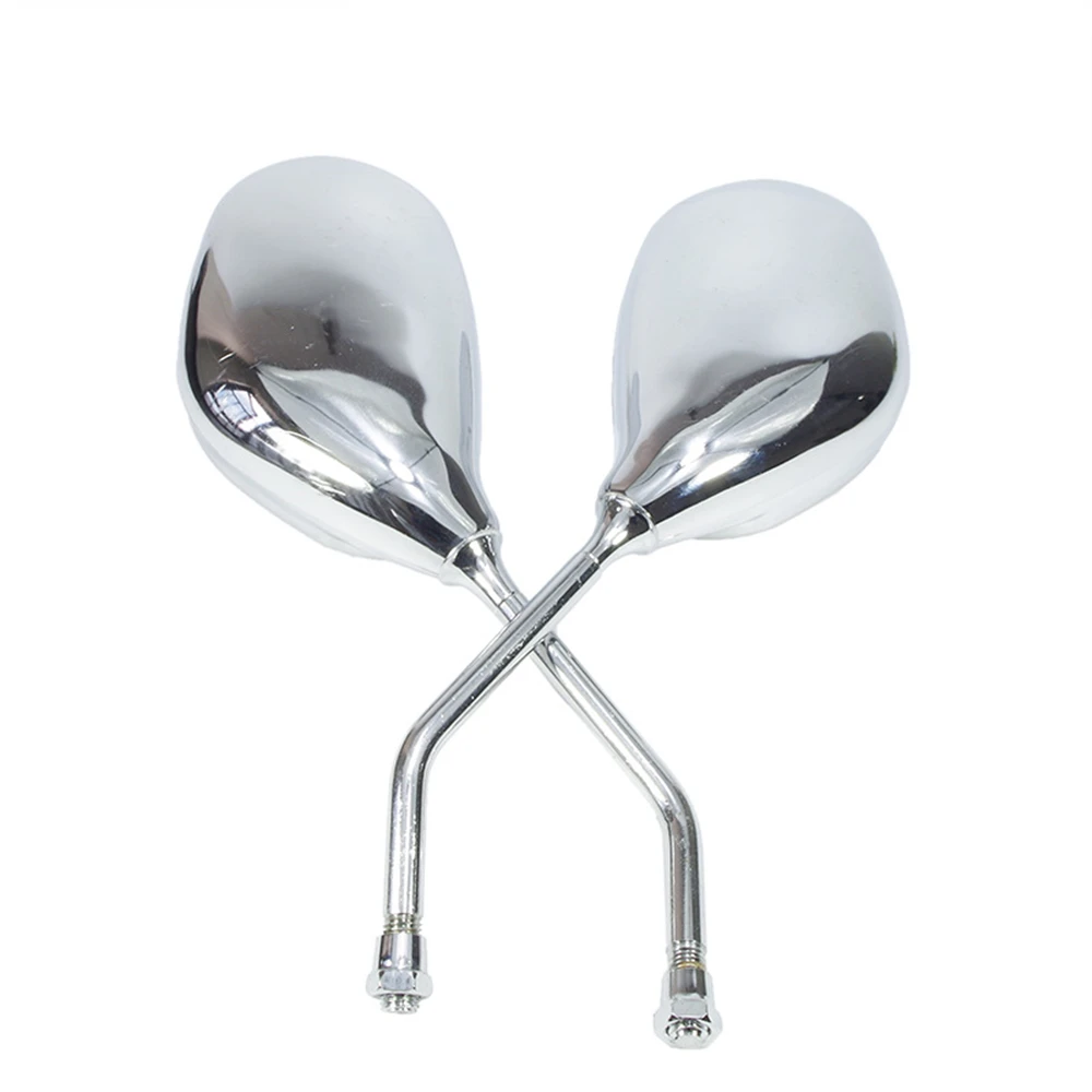 Chromed 10mm Motorcycle Side Mirrors for Yamaha Honda Suzuki Kymco KTM Piaggio Right Turn Thread Modified Rear View Back Mirrors