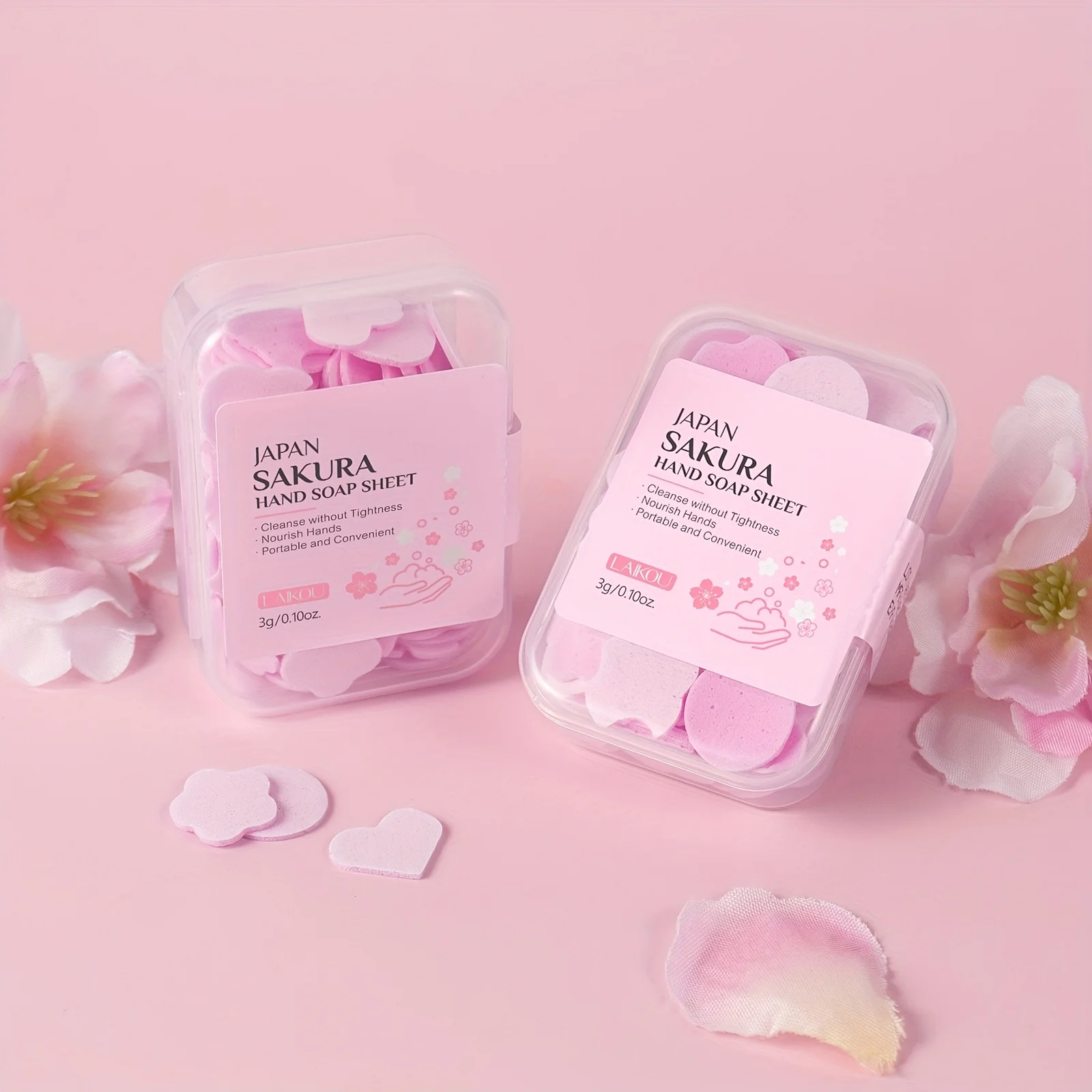 Disposable Travel Soap Leaves, Petal-Shaped 0.61in, Lathers Instantly, Fragrance Options, for Hotel, Camping, Office