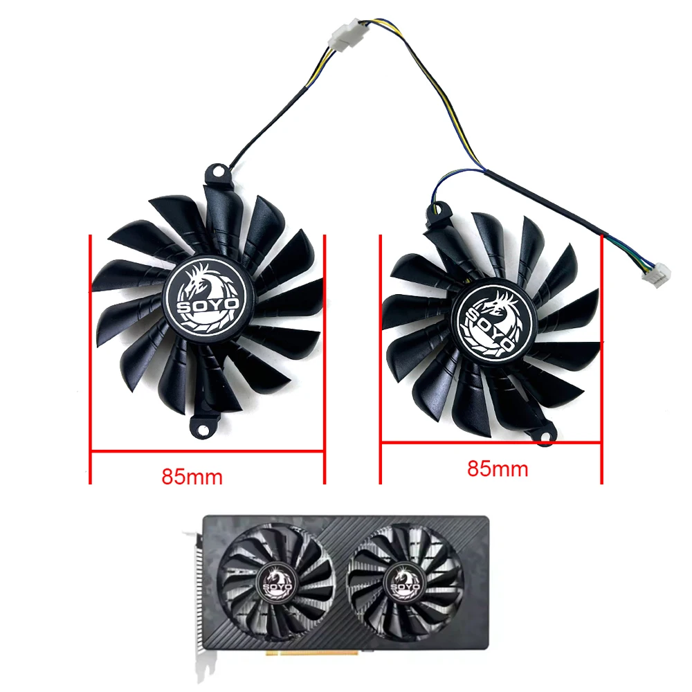 

NEW Cooling Fan 4PIN RX580 590 GPU Fan For SOYO RX580 2048SP AMD Radeon RX590 8G Graphics Card Replacement Fan