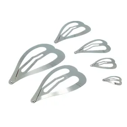 2.5cm 3cm 4cm 5cm Silver Filigree Heart Hair Clip Metal Snap Hairpins Hairgrips DIY Hair Accessories Nickle Free Lead Free