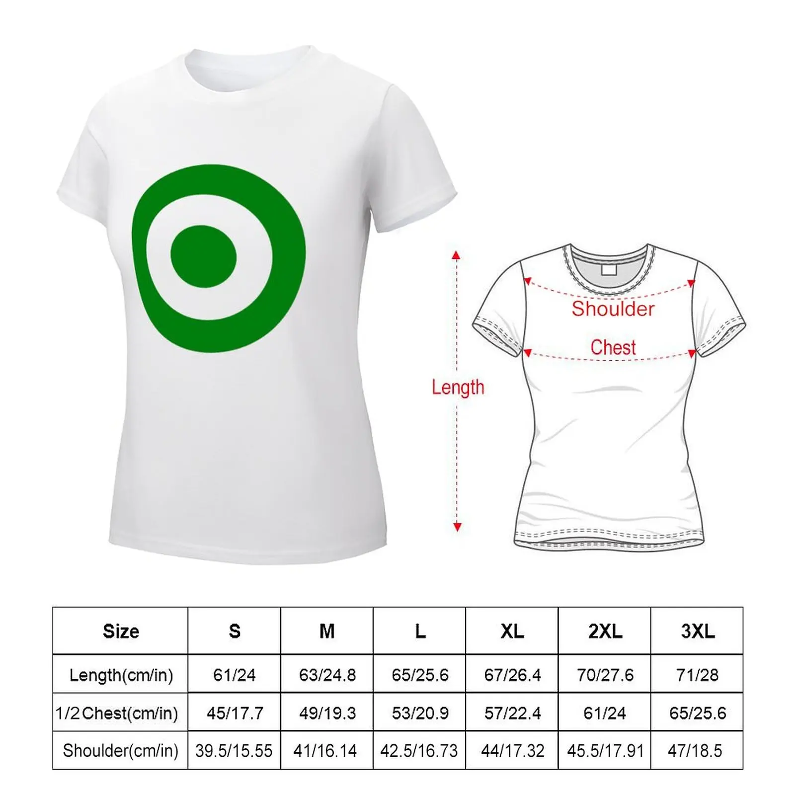 Green Target Bullseye T-shirt cute tops oversized fashion woman blouse 2024