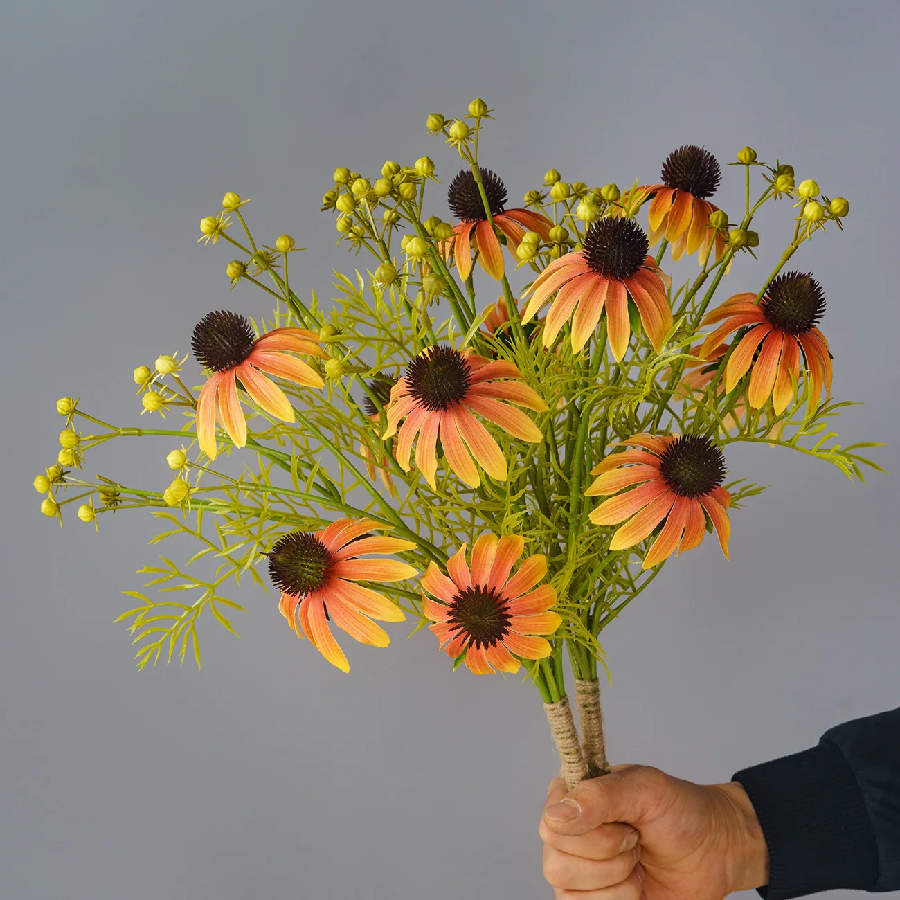 Künstlicher Wet-Look Echinacea Hotel Mall Garten Landschaftsbau Kunstblumen Heimdekoration Ornamente Blumenstrauß Künstliche Blumen
