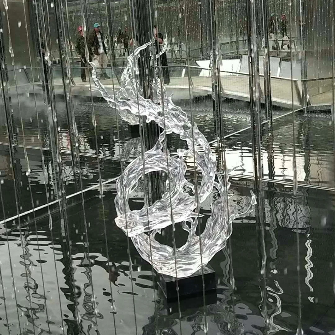

Resin transparent resin abstract wave sculpture porch hotel lobby light luxury art ornament light luxury style