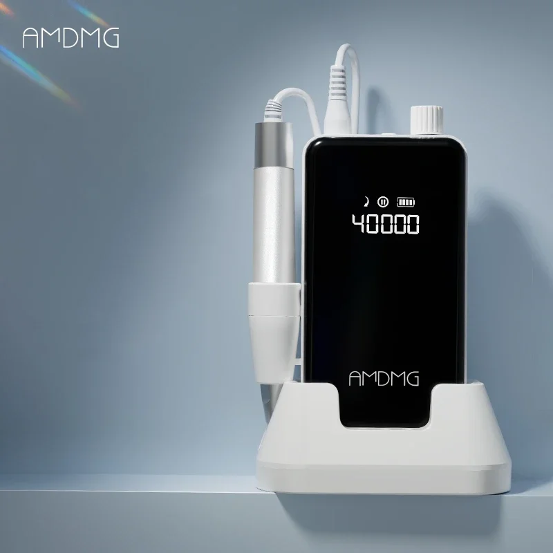 

AMDMG D570 Бесщеточный двигатель, 40000 об/мин, сильная дрель для ногтей, электрическая пилочка для ногтей, набор акриловых сверл для ногтей со светодиодным дисплеем