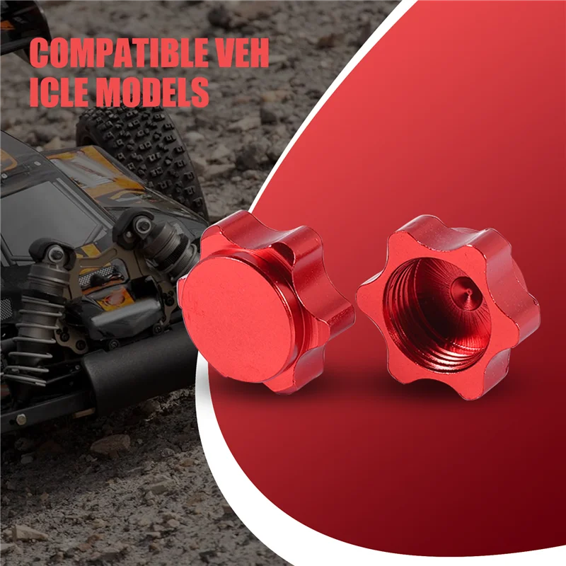 

4Pcs Aluminum Wheel Hub Cover Anti-Dust Cover 17Mm Hex Nut For 1/8 RC Car-[A17I]