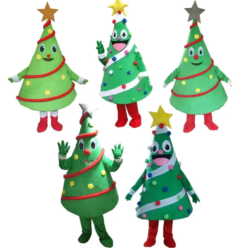 Cartoon Christmas Tree Mascot Cosplay Costumes Christmas Party Celebration Anime Props Elk Snowman Mascot Costume