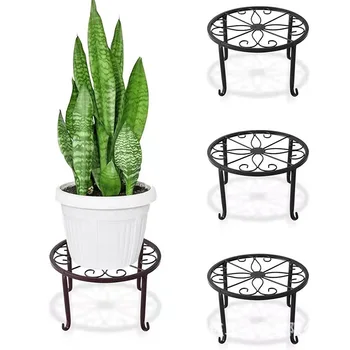Metal vaso de plantas stands dever à prova de ferrugem ferro redondo vaso de flores stands indoor ao ar livre planta suporte rack planta suporte rack