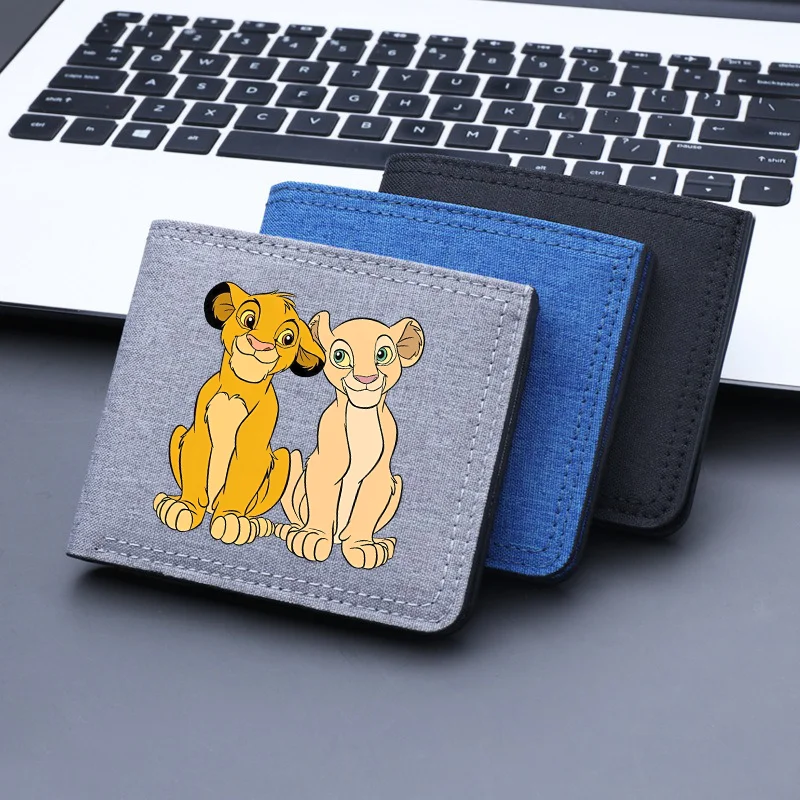 The Lion King Canvas Men Wallet Black/blue/gray Card Holder Wallet Male Money Bag bank Holder Short Purse Credit Card Case Bag