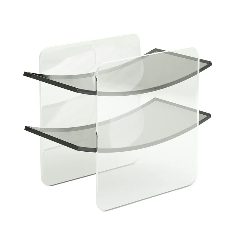 

Modern minimalist style creative transparent acrylic edge few home Nordic bedroom living room sofa solid wood corner few