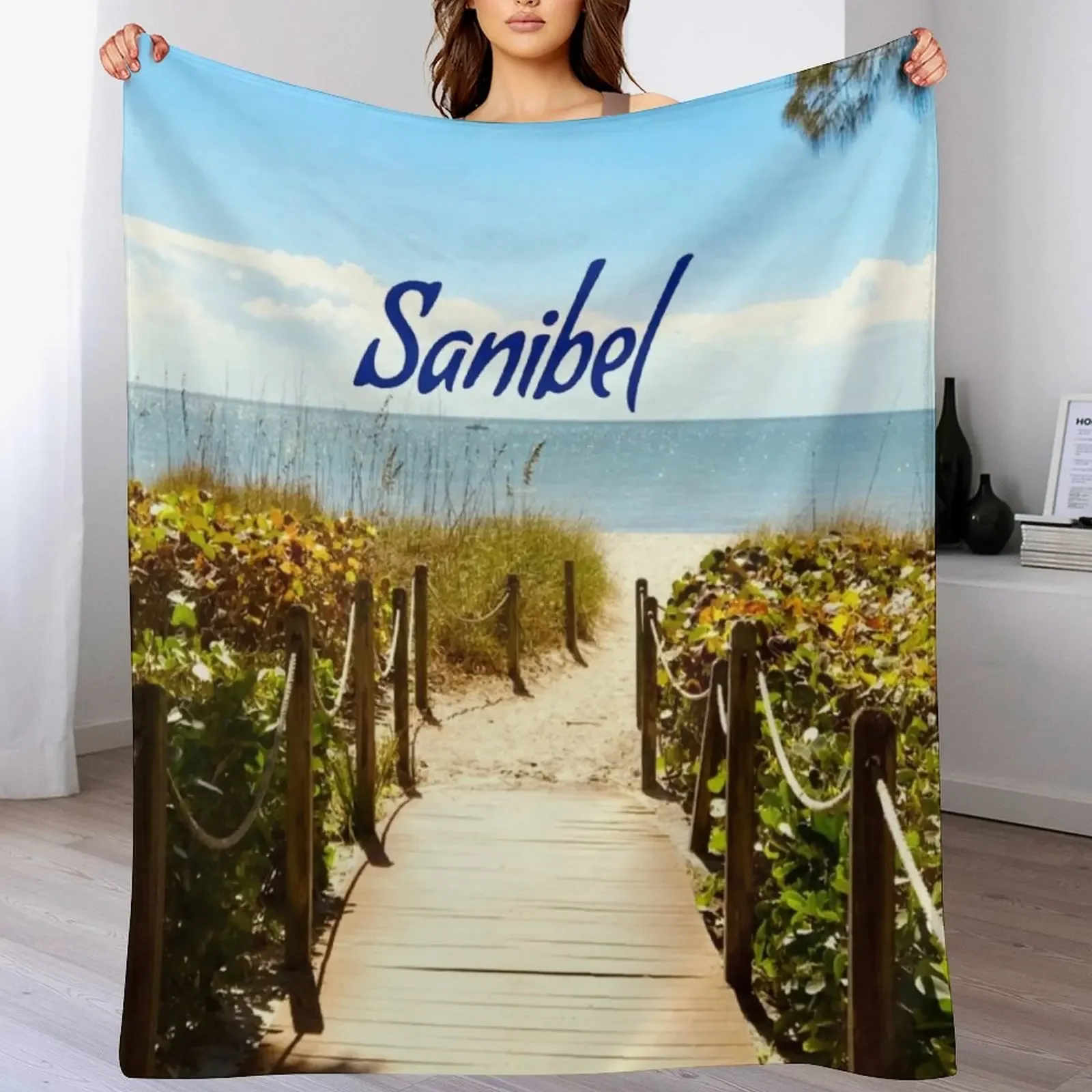 

Sanibel Island Florida Beach Ocean Throw Blanket Luxury Thicken Thermal Blankets Sofas Of Decoration Retros Blankets