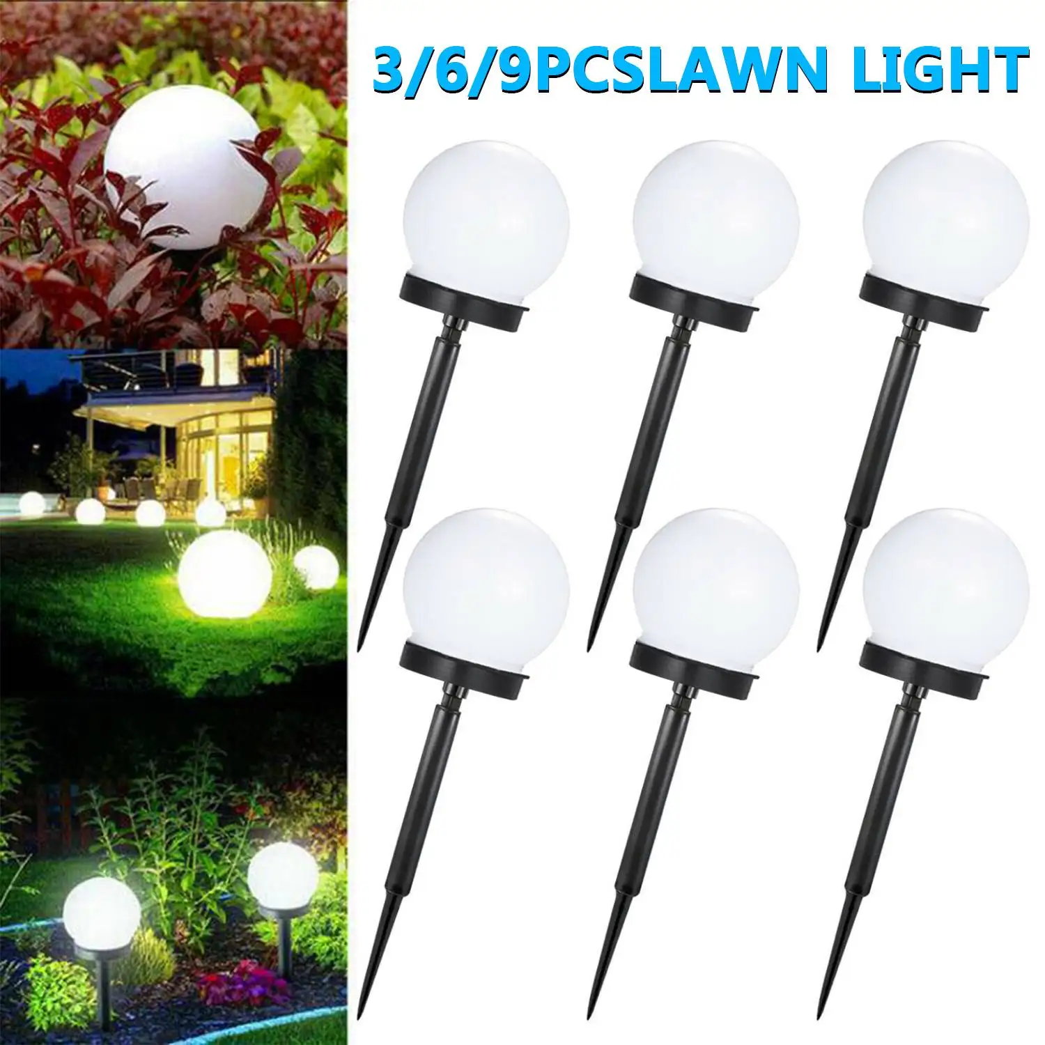 9PC Solar Light Outdoor Solar Garden Light Solar Pathway Landscape Light Wodoodporna słoneczna lampa trawnikowa do domu Yard Patio Driveway