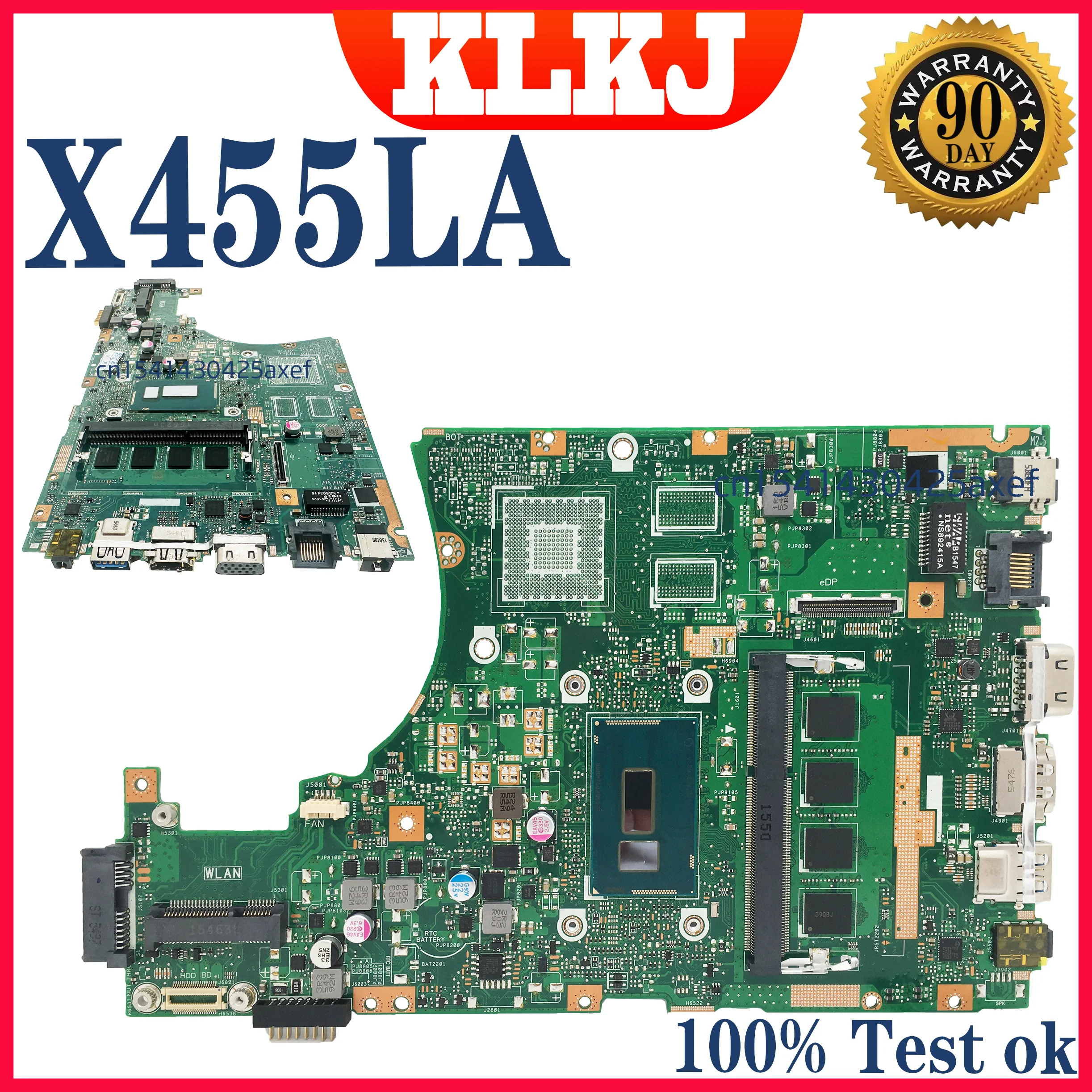 Placa base X455LA para ASUS A455L F454L W419L Y483L X454L W409L X455LJ X455LF X455L X455LD placa base I3 I5 I7/4th 5th EDP/LVDS