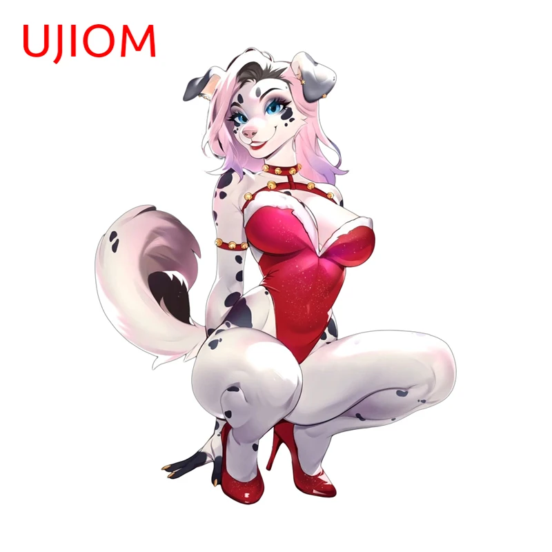 UJIOM Furry Dog Squatting Graffiti Wall Sticker Fashion Attractive Unique Sunscreen Decal Suitable For Pretty Adhesive Wallpaper