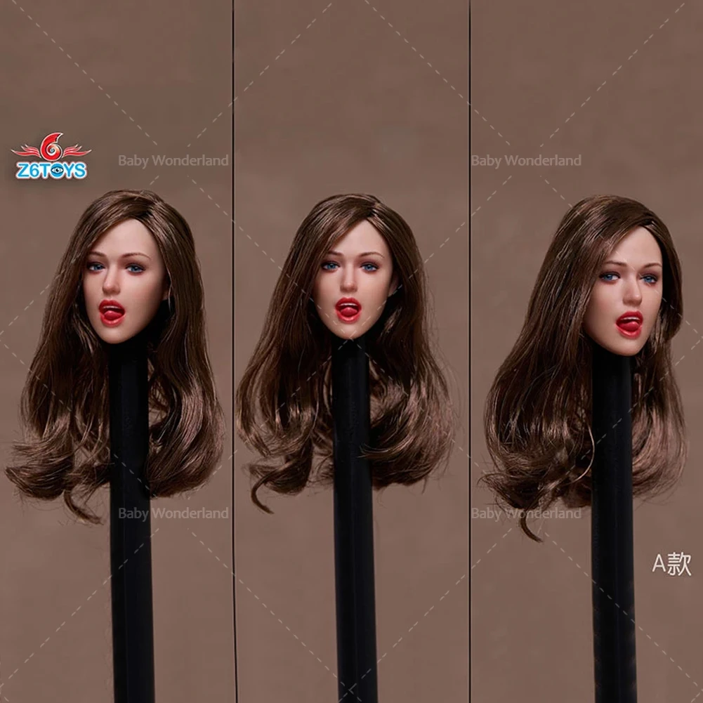 Z6TOYS ZC009 1/6 Expression collante de la langue, tête féminine Sexy, yeux actifs, modèle adapté au corps de figurine de soldat de 12 pouces, en Stock