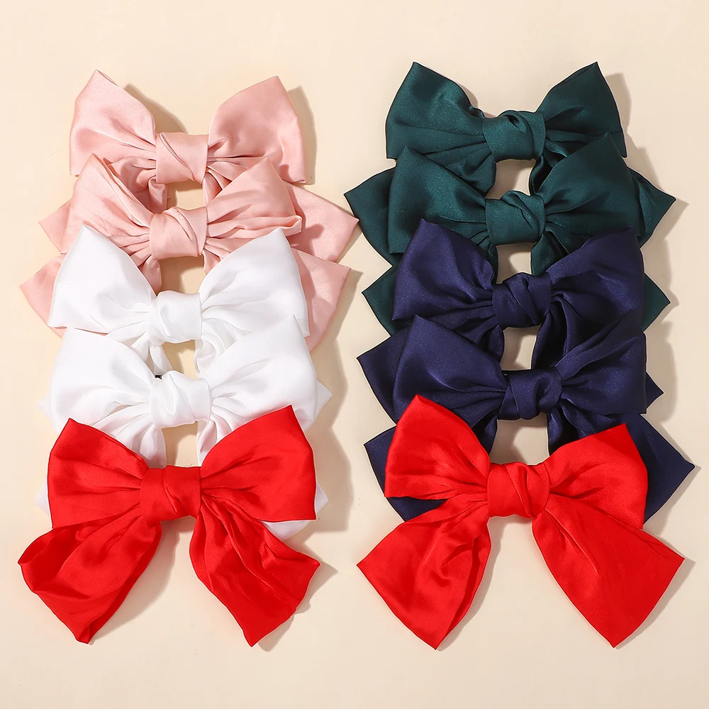 

10pcs Elegant Large Butterfly Knot Hair Clip Retro Japanese Style Floral Spring Clamp Hair Accessories Internet Famous Top Clip